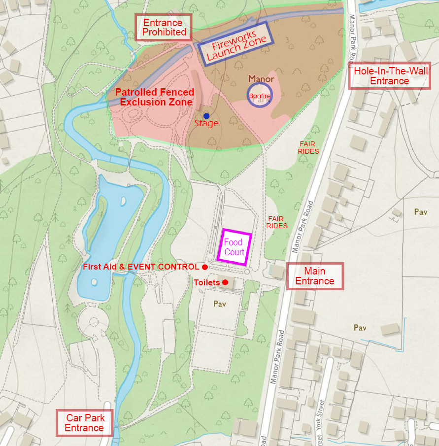 Glossop Bonfire Event Map